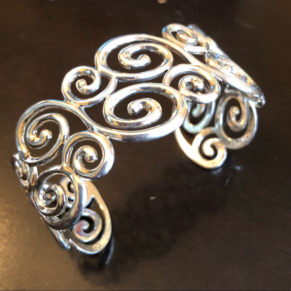 Sterling Silver Swirls Cuff Bracelet